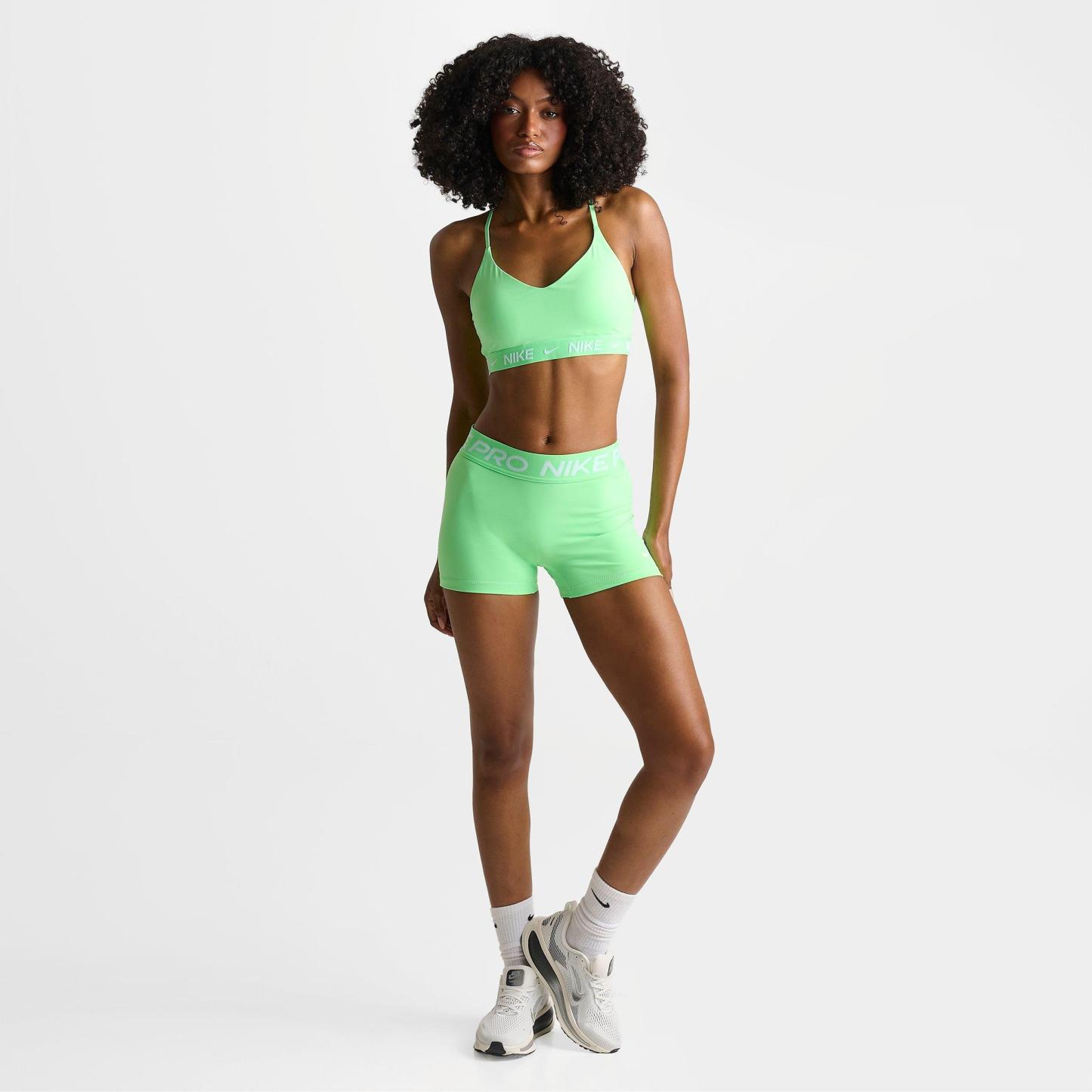 Women's Nithtke Pro Mid-Rise 3" Biker Shorts - Illusion Green/White