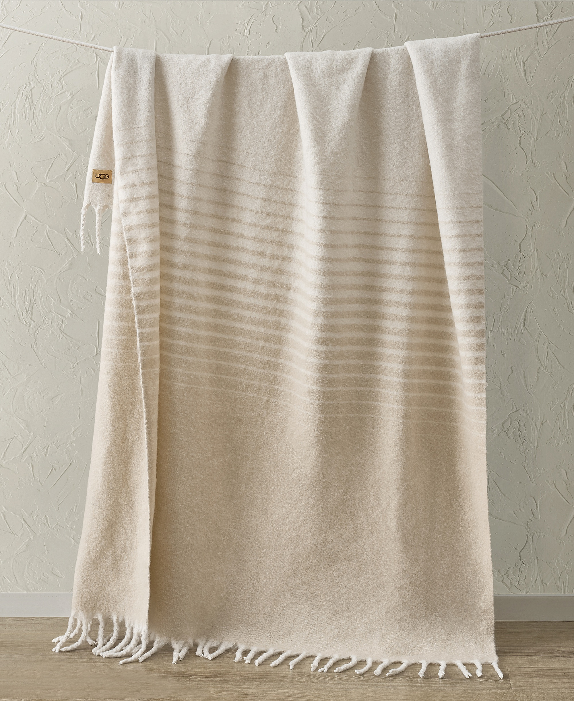 UGG® Bayle Faux Mohair Throw, 50" x 70" - White pepper, Snow