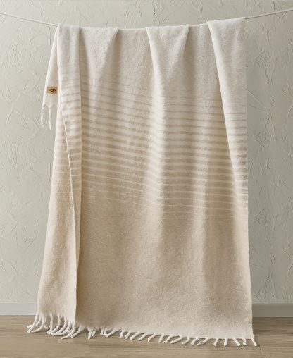 UGG® Bayle Faux Mohair Throw, 50" x 70" - White pepper, Snow