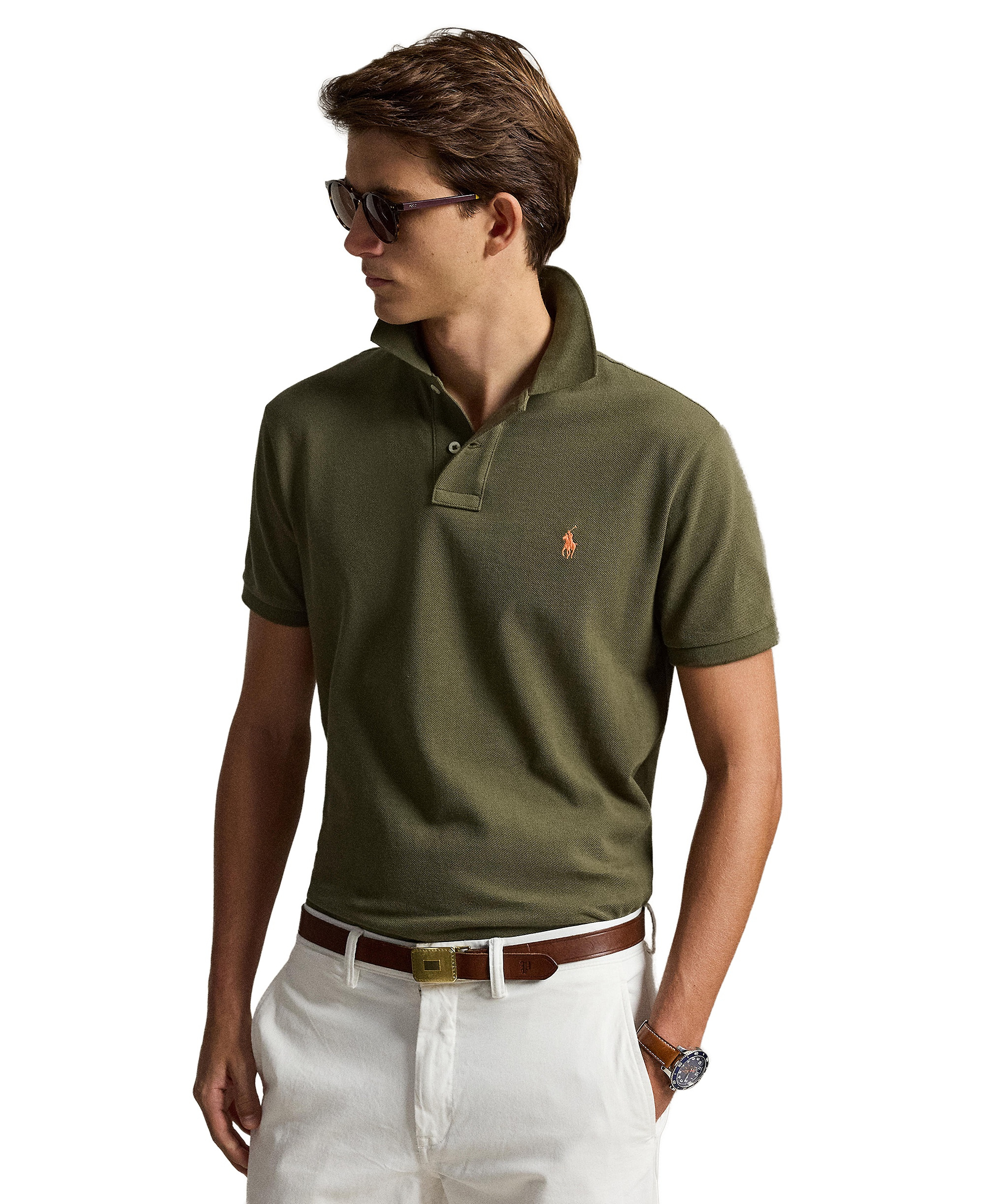 Polo Ralph Lauren Men's Custom Slim-Fit Mesh Polo Shirt - Canopy Olive