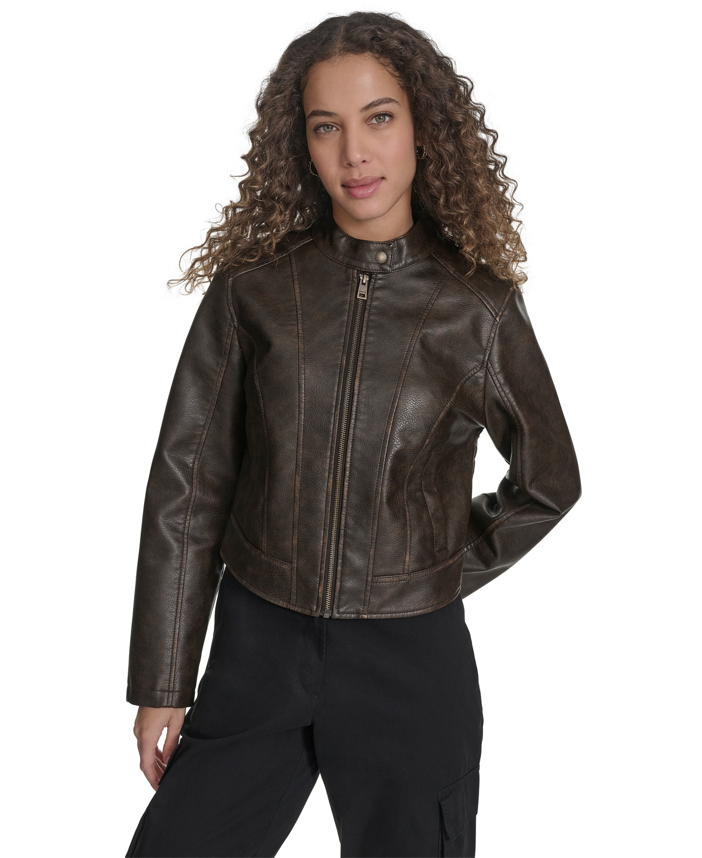 Levi's Women's Faux Leather Racer Jacket - Brown