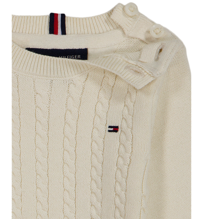 Tommy Hilfiger Baby Boys' Cable-Knit Long-Sleeve Coverall and Hat, 2-Piece Set - Cream