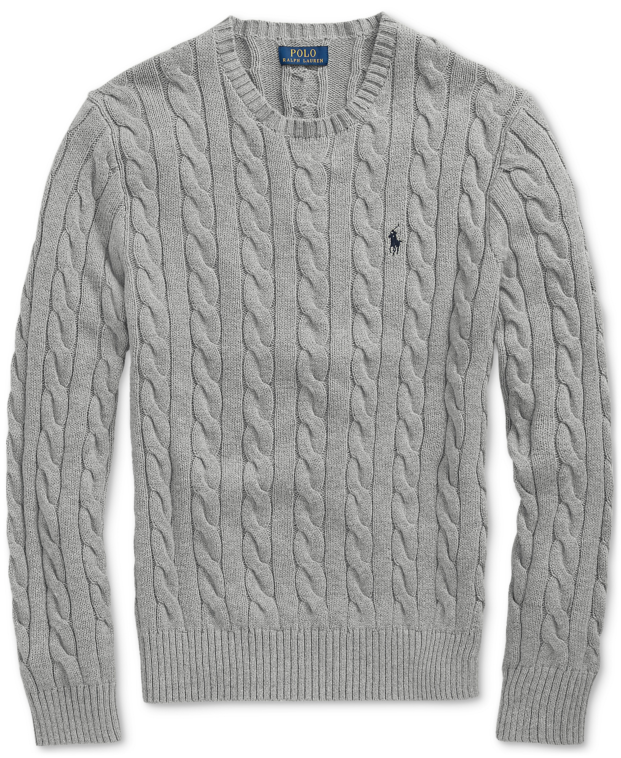 Polo Ralph Lauren Men's Cable-Knit Cotton Sweater - Fawn Gray Heather
