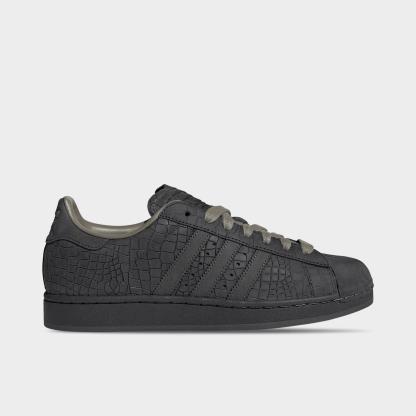 Men's adidas Originals Superstar II Casual Shoes - Part 1 - Utility Black/Grey/Clay - Left shoe facing left. Outside of the shoe.