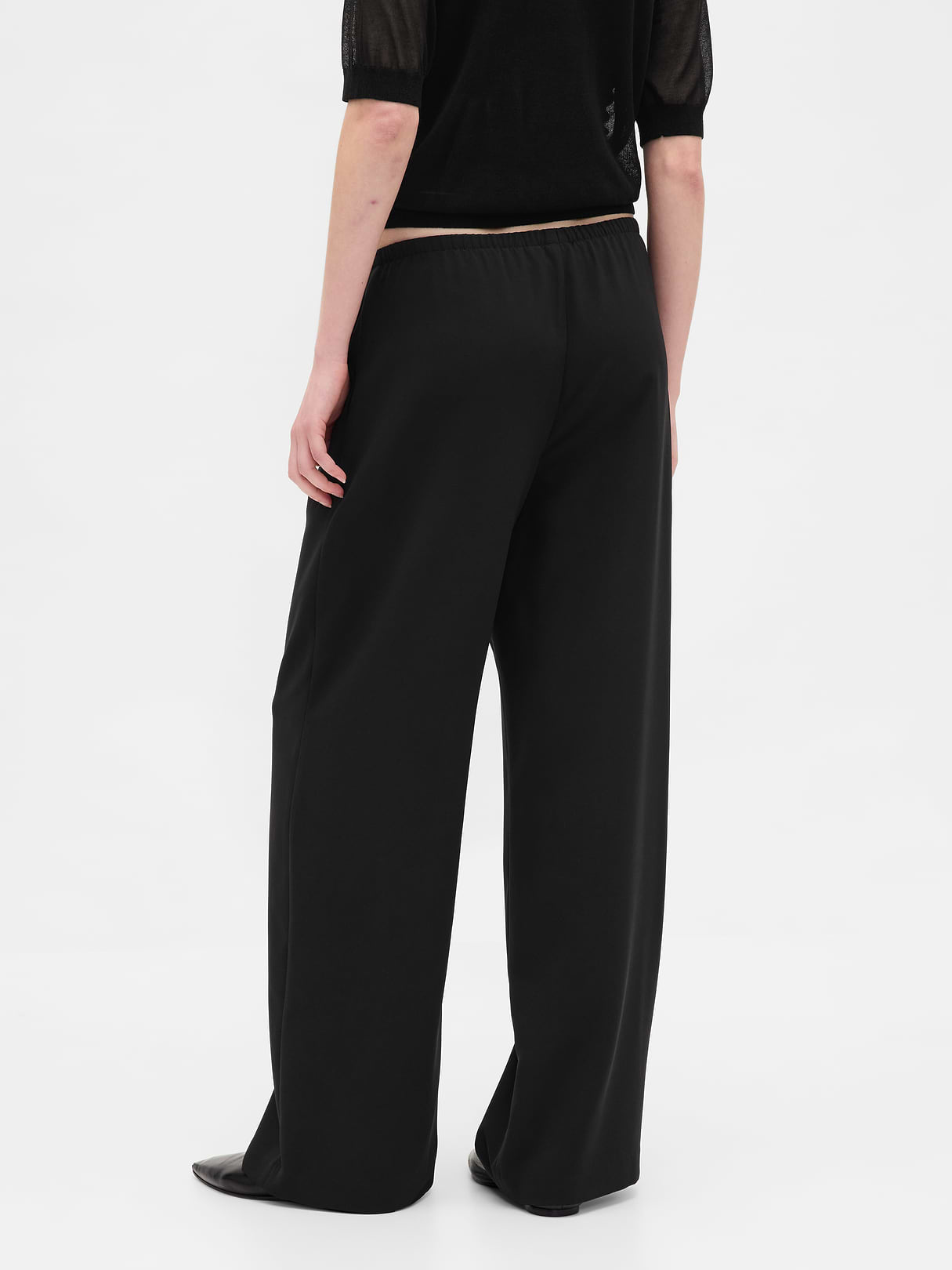 Easy Wide-Leg Pants - Black