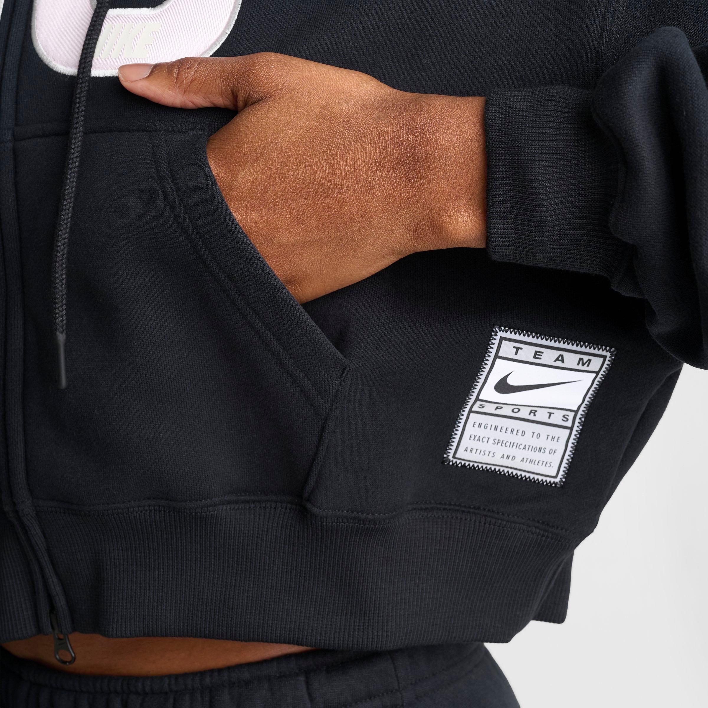 Women's Nithtke Studio Fleece Medium-Weight "90" Oversized Cropped Full-Zip Sweatshirt - Black