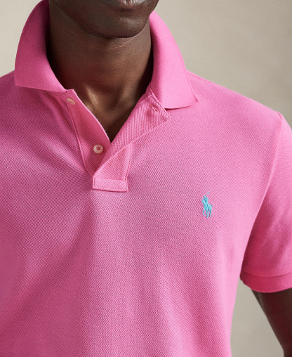 Polo Ralph Lauren Men's Cotton Custom Slim Fit Mesh Polo Shirt - Baja Pink