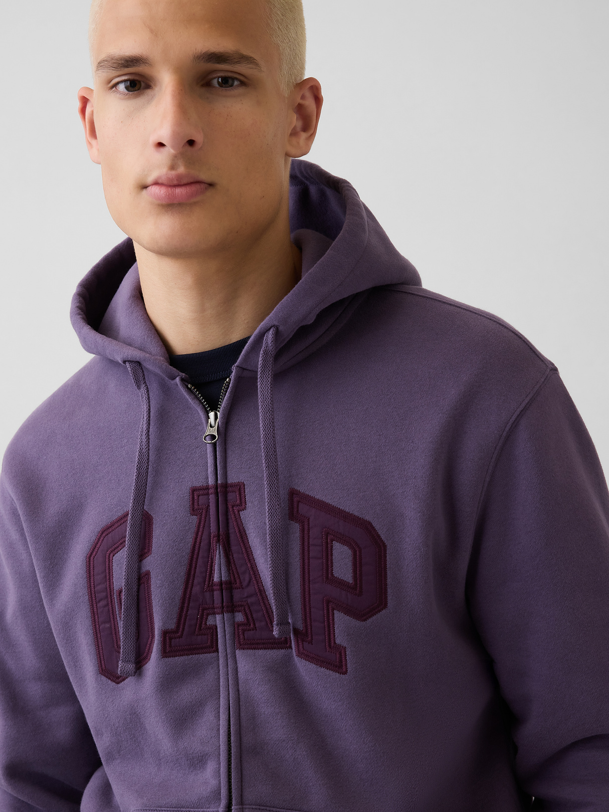 Adult VintageSoft Arch Logo Zip Hoodie - Dark purple violet