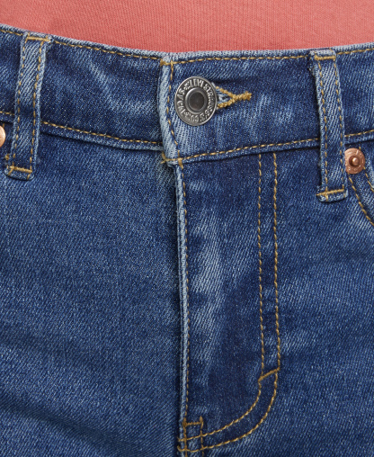 Levi's Girls' 7-16 Vintage-Like Mid-Rise Wide Leg Jeans - Dark Blue
