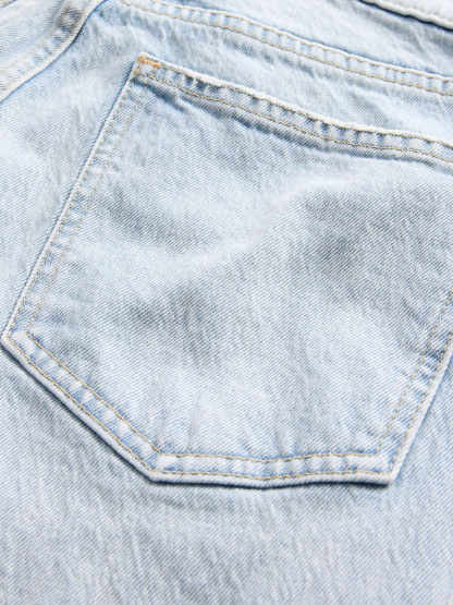 High Rise ’90s Slim Straight Crop Jeans - Light indigo