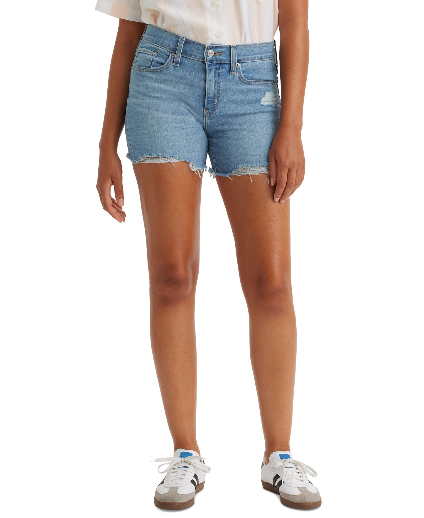Levi's Women's Mid Rise Mid-Length Stretch Shorts - Im Just A Fan