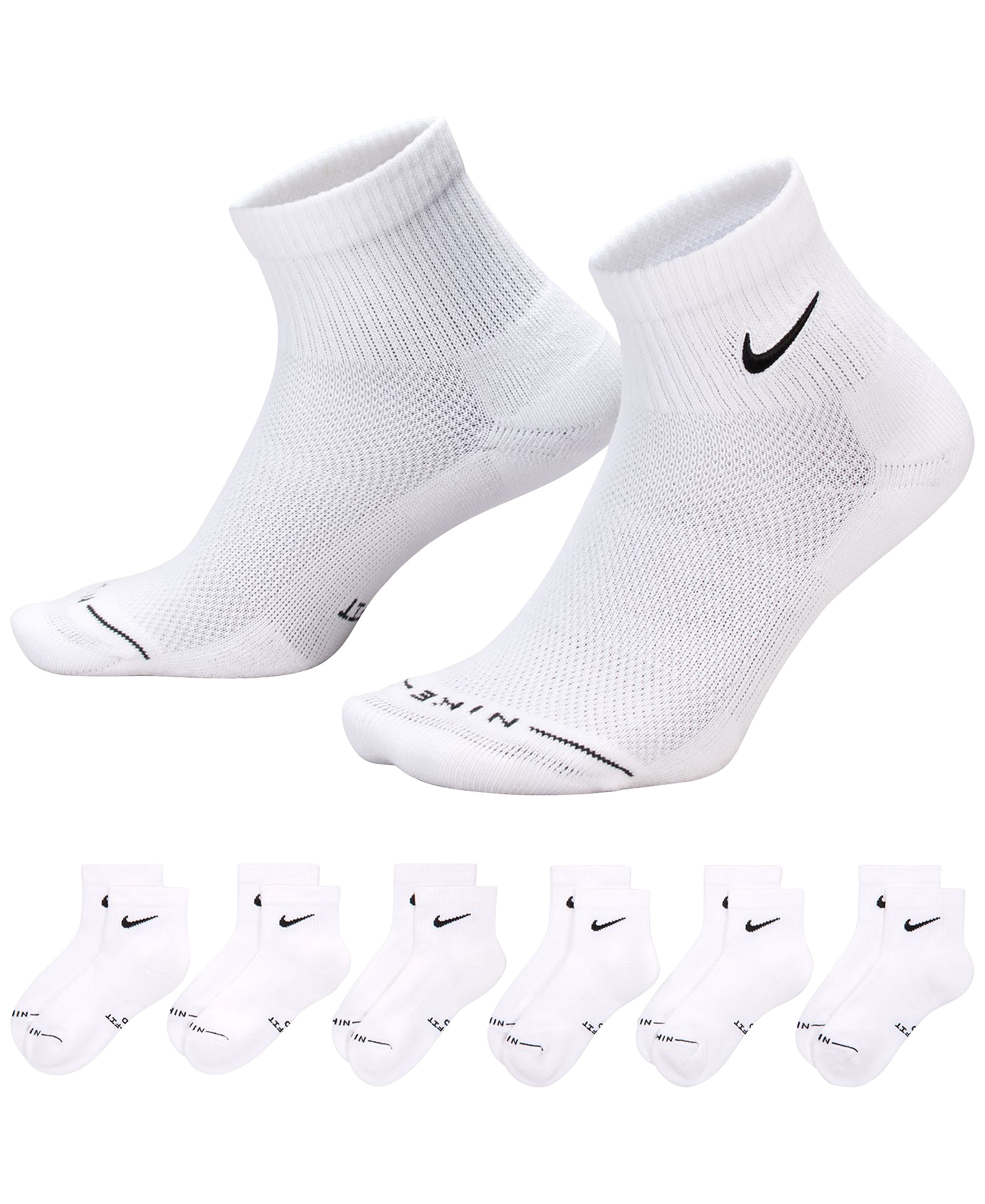 Nike Unisex Elevated Everyday Ankle Socks, 6-Pack - White