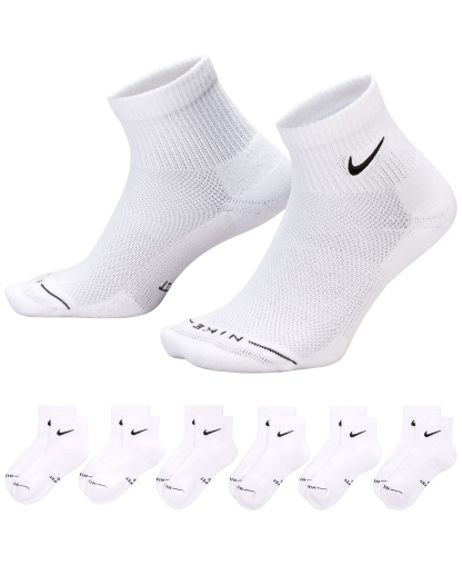 Nike Unisex Elevated Everyday Ankle Socks, 6-Pack - White