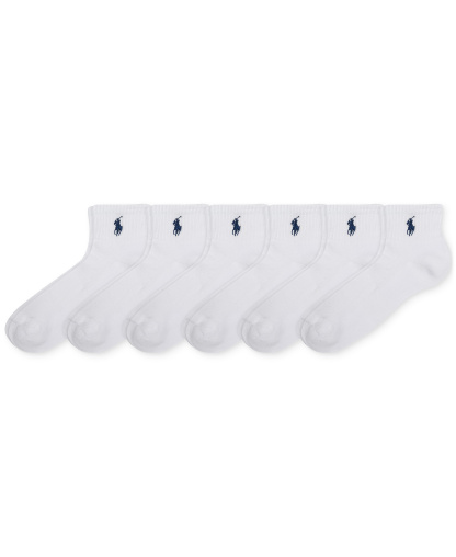 Polo Ralph Lauren Women's 6-Pk. Cushion Quarter Socks - White