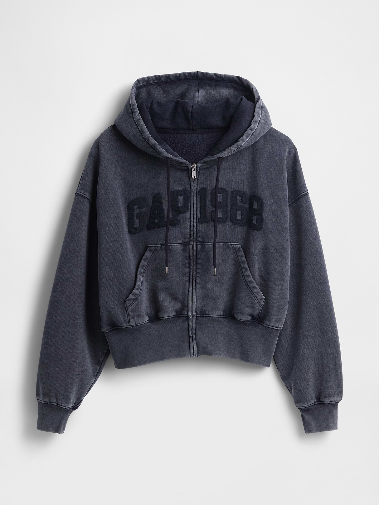 VintageSoft Wedge Zip Hoodie - Tapestry navy blue wash