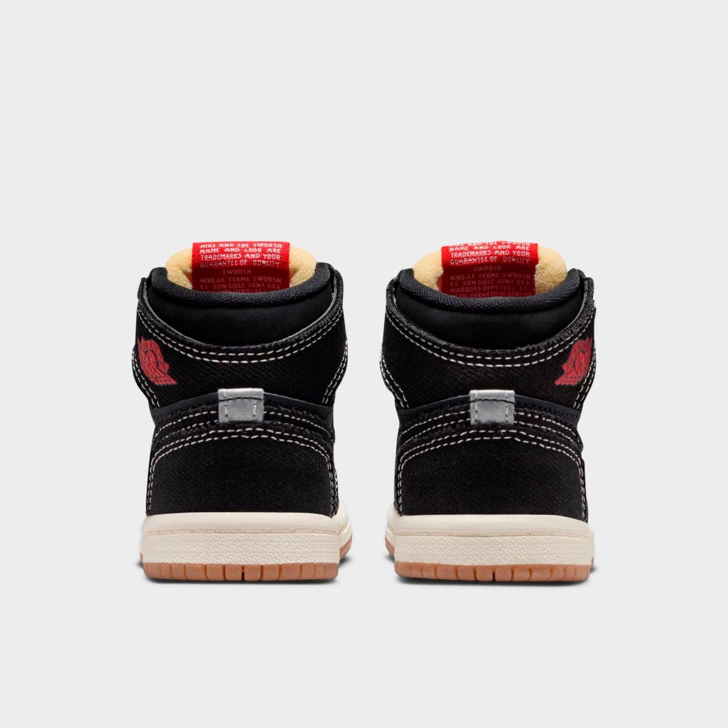 Kids' Toddler Air Jordan Retro 1 High OG Casual Shoes - Black/University Red/Sail/Gum Medium Brown - view 4