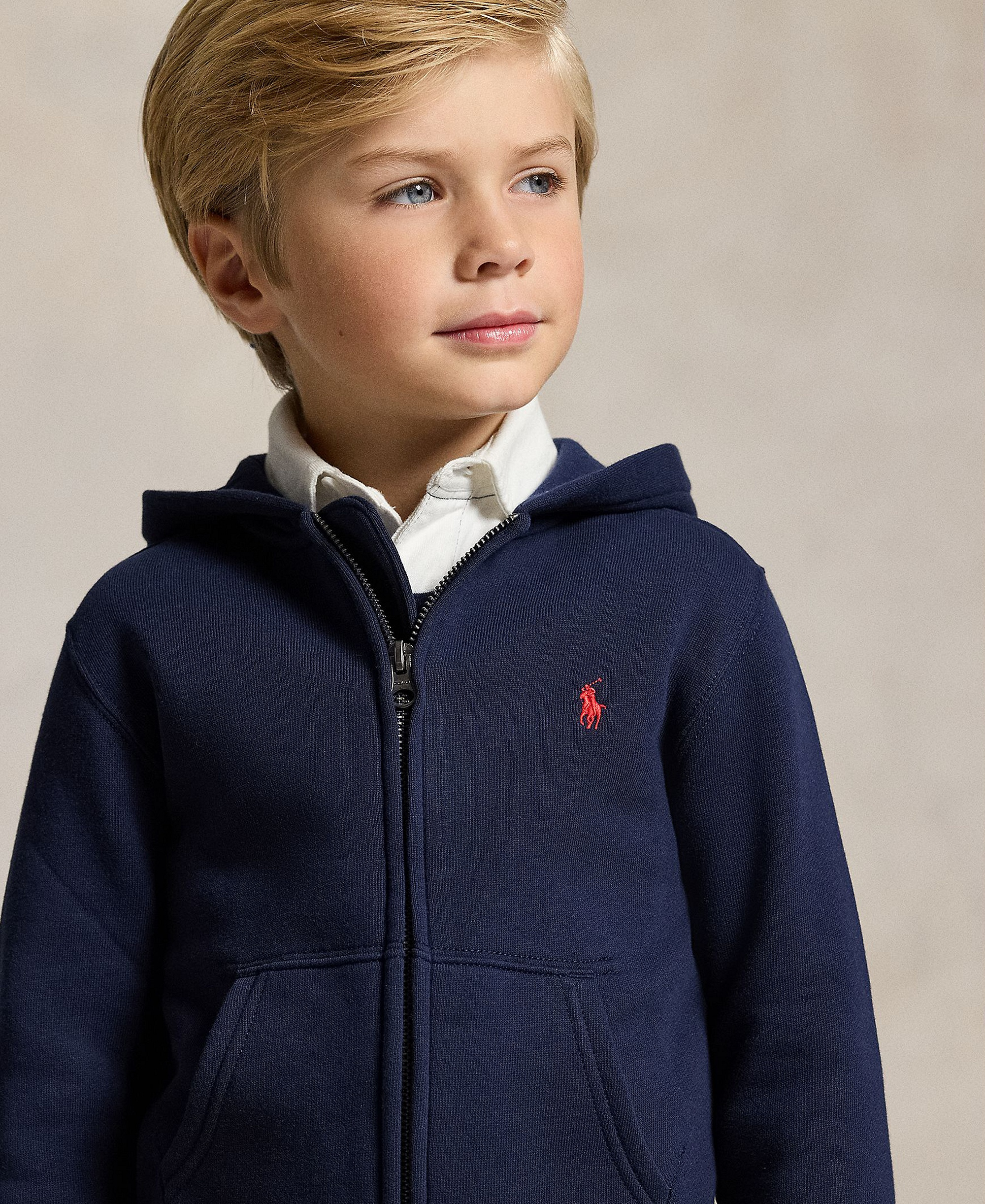 Polo Ralph Lauren Boys' 2T-7 Cotton Fleece Hoodie - Cruise Navy