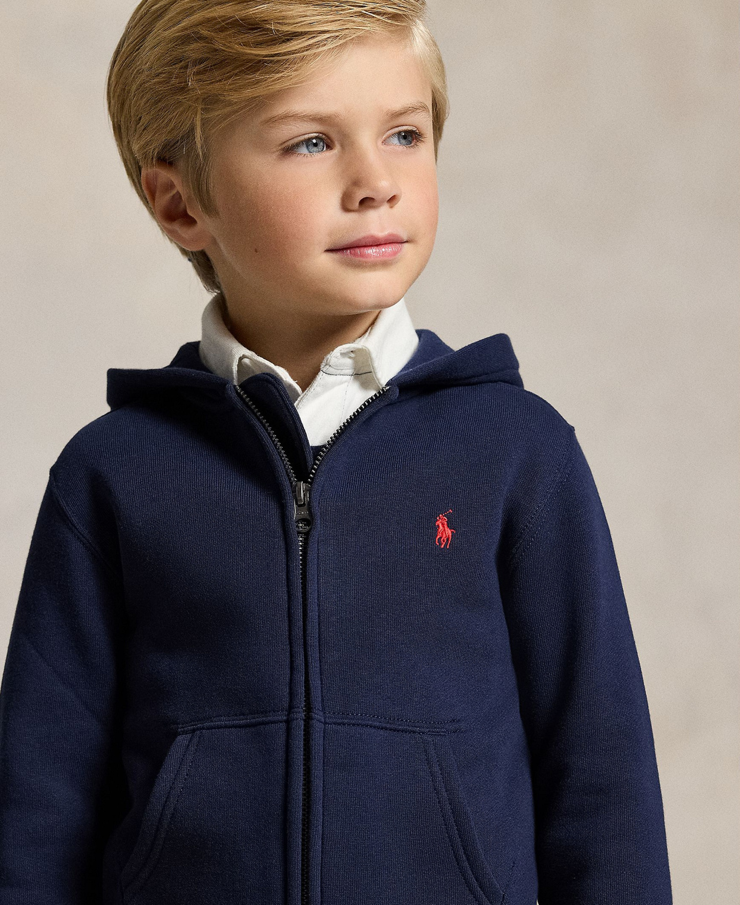 Polo Ralph Lauren Boys' 2T-7 Cotton Fleece Hoodie - Cruise Navy