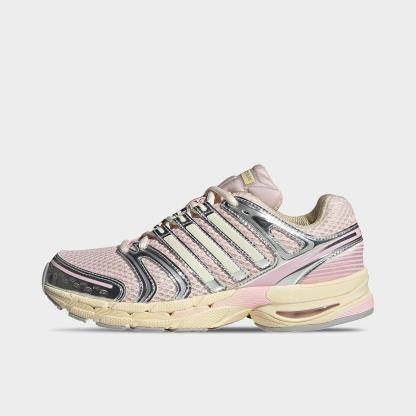 Women's adidas Adistar Control 5 Pony Print Casual Shoes - Part 3 - Warm Vanilla/Clear Pink/Silver Metallic - Left shoe facing left. Outside of the shoe.
