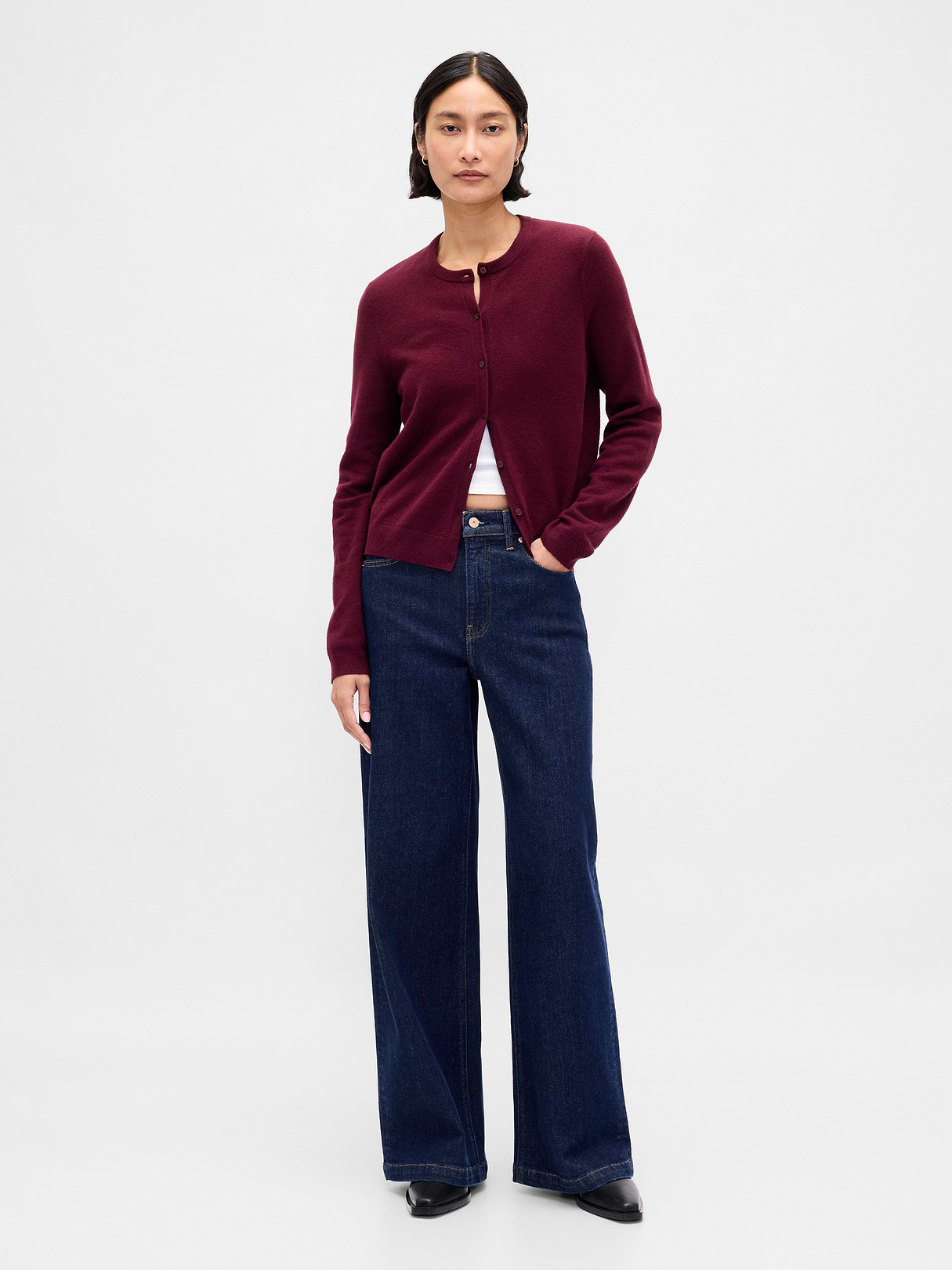 CashSoft Crop Cardigan - Tuscan red