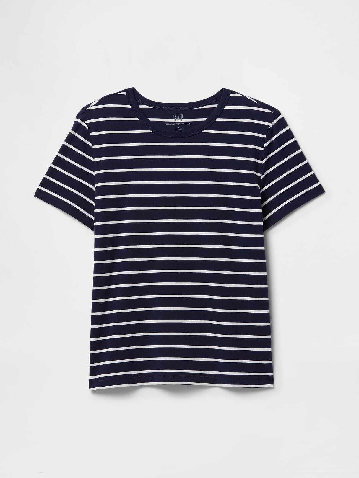 Organic Cotton VintageSoft T-Shirt - Navy blue stripe