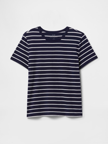 Organic Cotton VintageSoft T-Shirt - Navy blue stripe