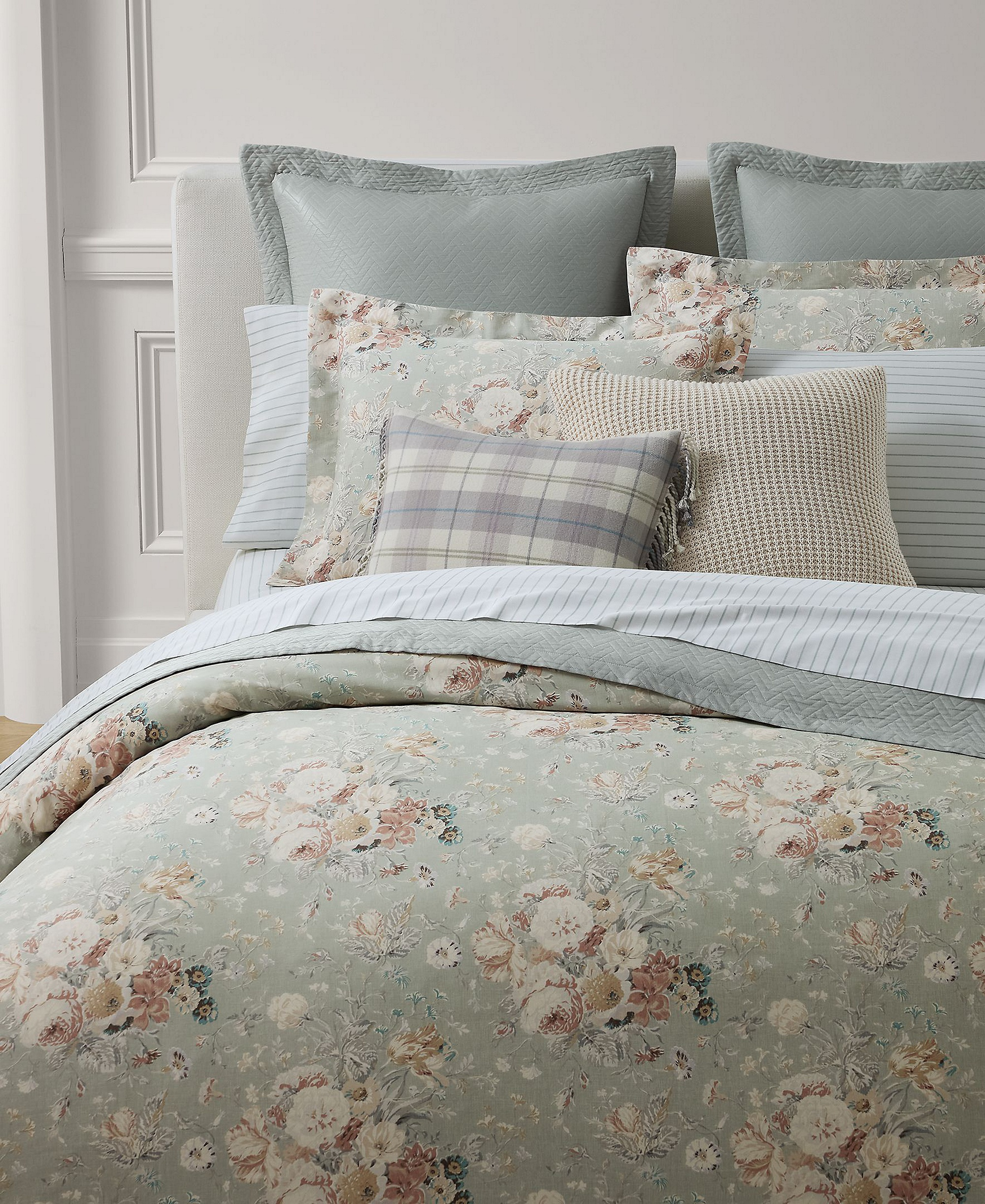 Lauren Ralph Lauren Gwynne Floral 3-Pc. Duvet Cover Set, Full/Queen - Sage