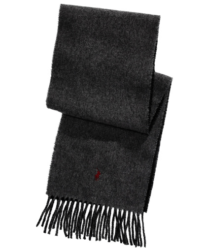 Polo Ralph Lauren Men's Classic Wool Blend Reversible Scarf - Black Heather