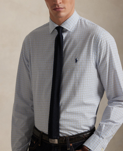 Polo Ralph Lauren Men's Slim-Fit Stretch Shirt - White Blue Multi