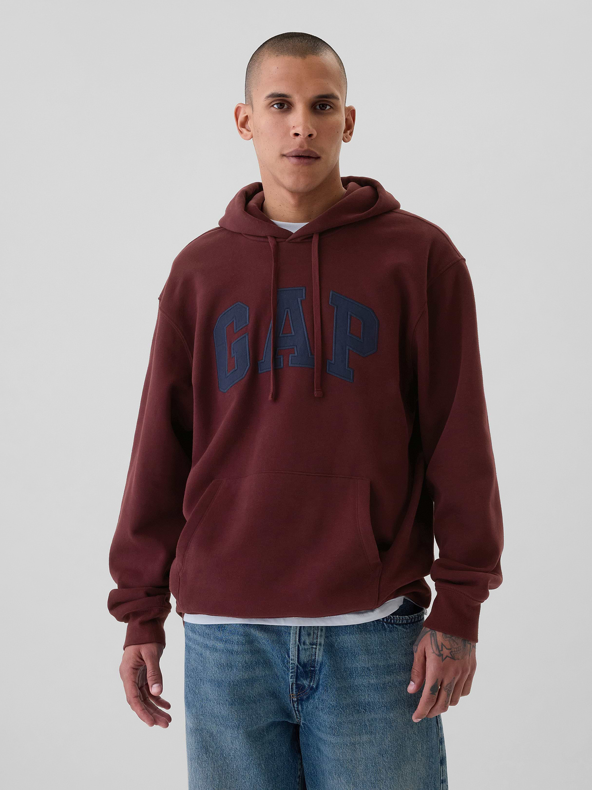 Adult VintageSoft Arch Logo Hoodie - noir red