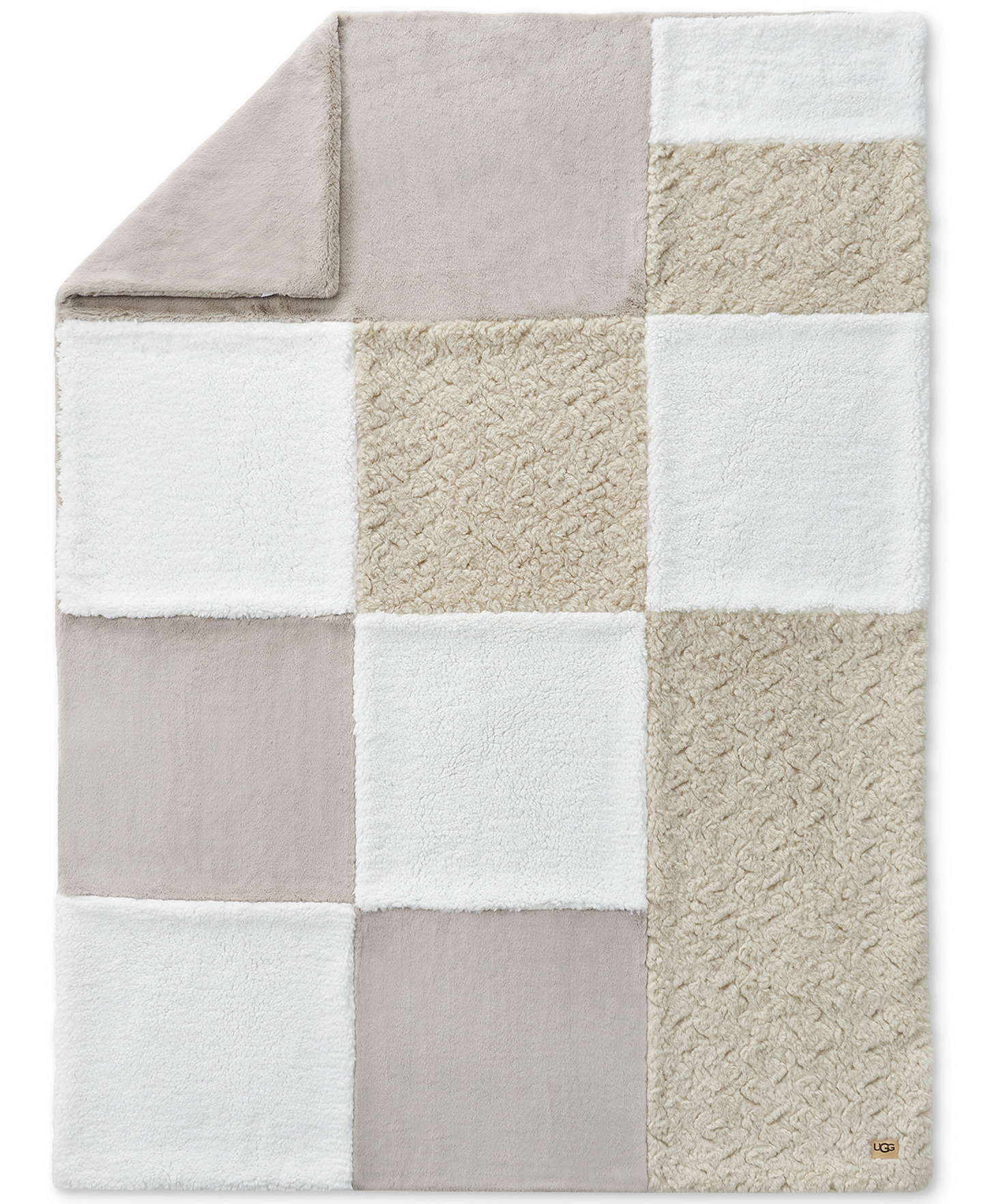 UGG® Orly Mixed Faux-Fur Throw, 50" x 70" - Snow