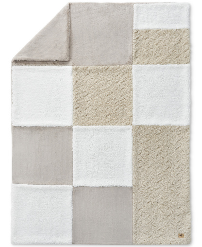 UGG® Orly Mixed Faux-Fur Throw, 50" x 70" - Snow