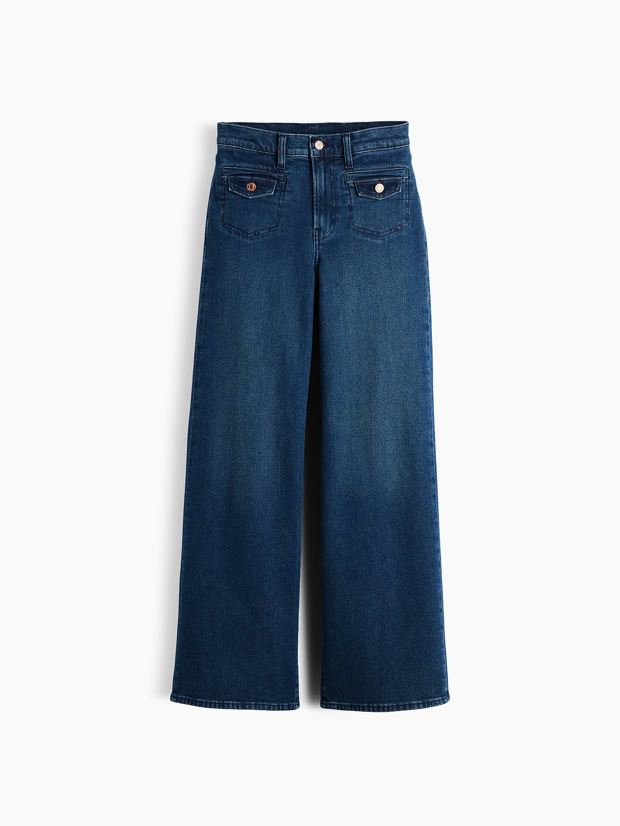 High Rise Stride Wide-Leg Jeans - Medium wash