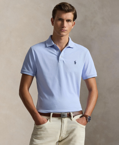 Polo Ralph Lauren Men's Classic-Fit Stretch Mesh Polo Shirt - Pebble Blue