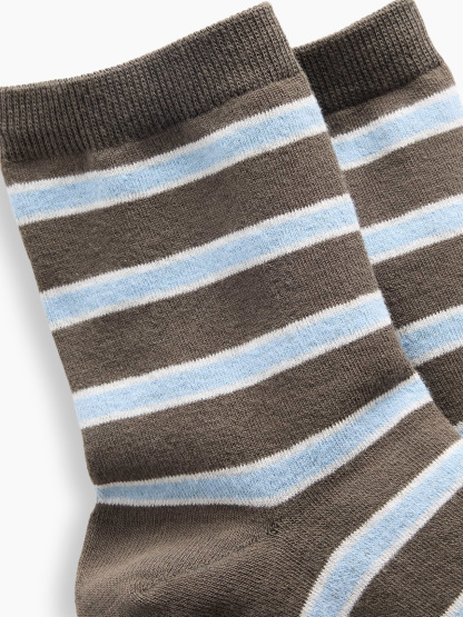 Stripe Half Crew Socks - Blue stripe