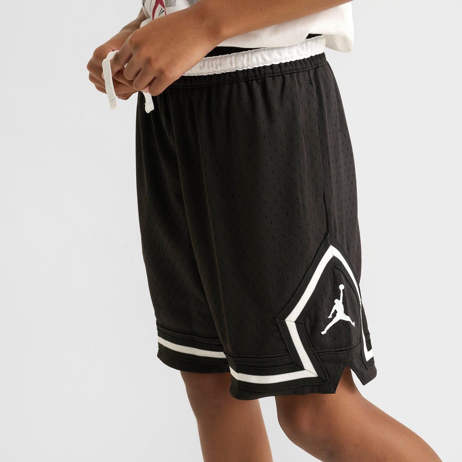 Big Kids' Jordan Dri-FIT Diamond Mesh Basketball Shorts - Black - view 5