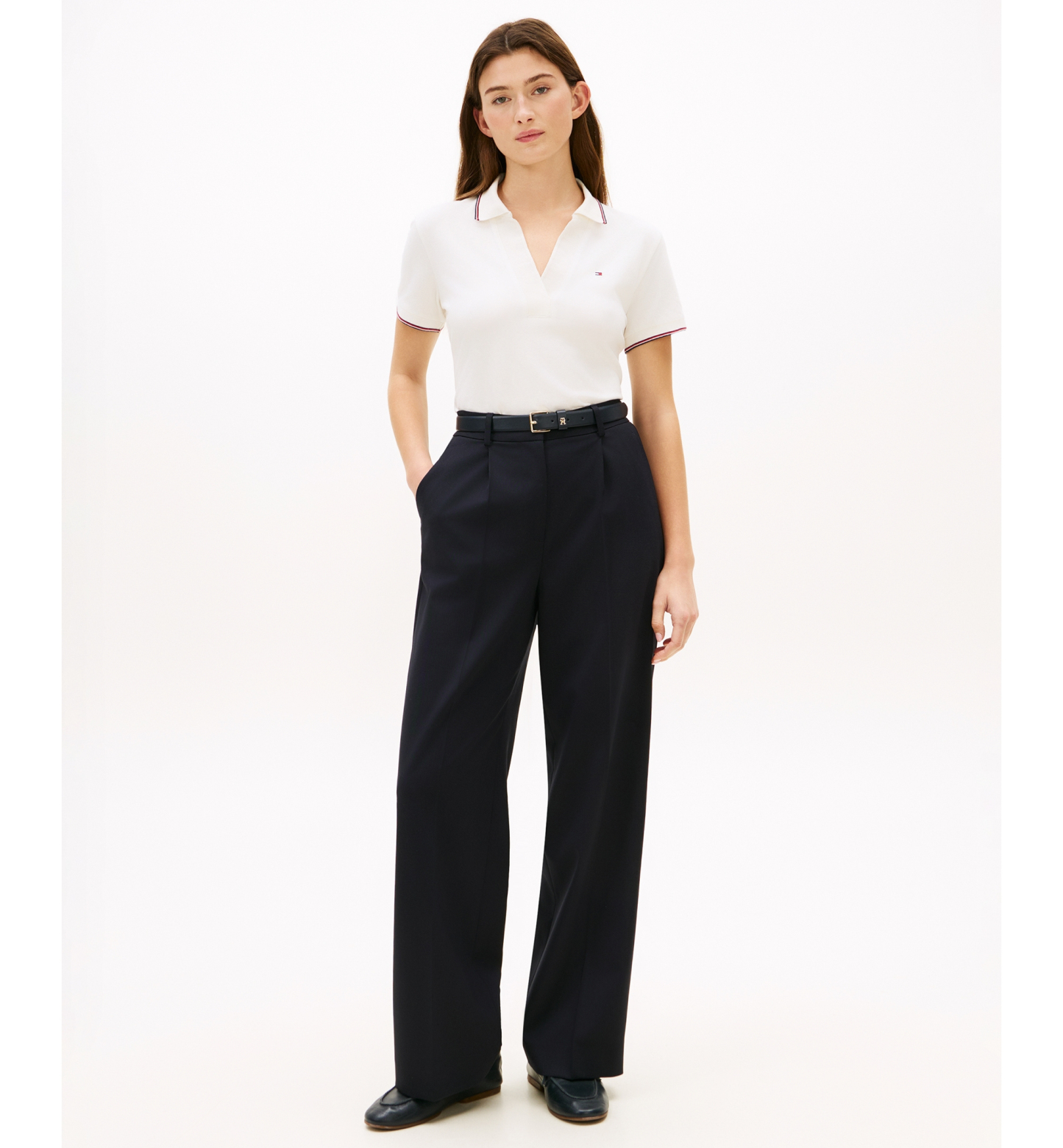 Tommy Hilfiger Women's Johnny Collar Short-Sleeve Polo T-Shirt - Ecru