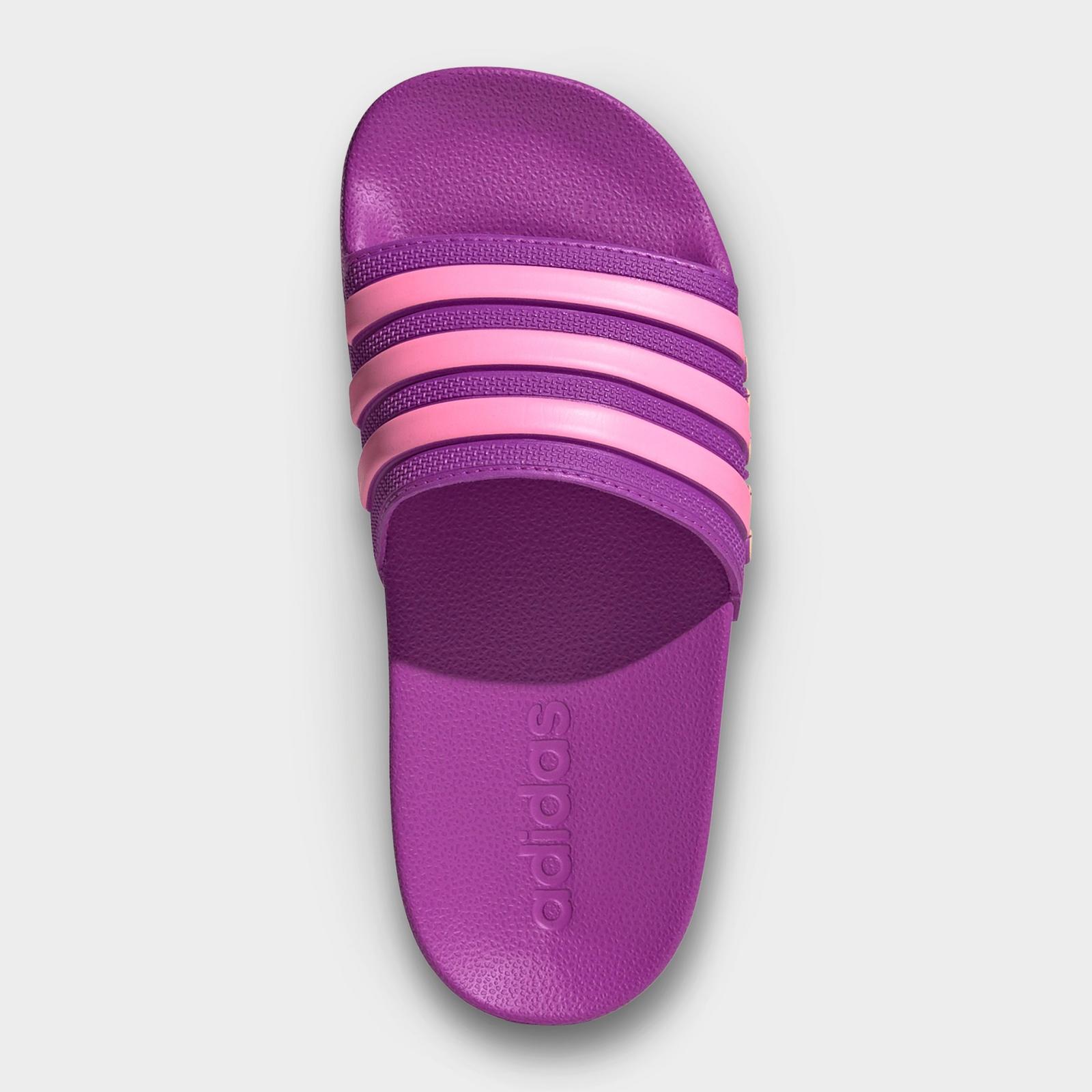 Little Kids' and Big Kids' adidas adilette Shower Slide Sandals - Purple Burst/Bliss Pink/Semi Ice Tangerine - view 5