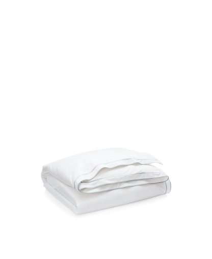 Lauren Ralph Lauren Spencer Sateen Border Duvet Cover, Full/Queen - Blue Cornflower