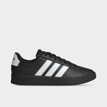 Men's adidas Grand Court 3.0 Casual Shoes - Core Black/Cloud White/Cloud White (IH1476-001) - Left shoe facing left. Outside of the shoe.