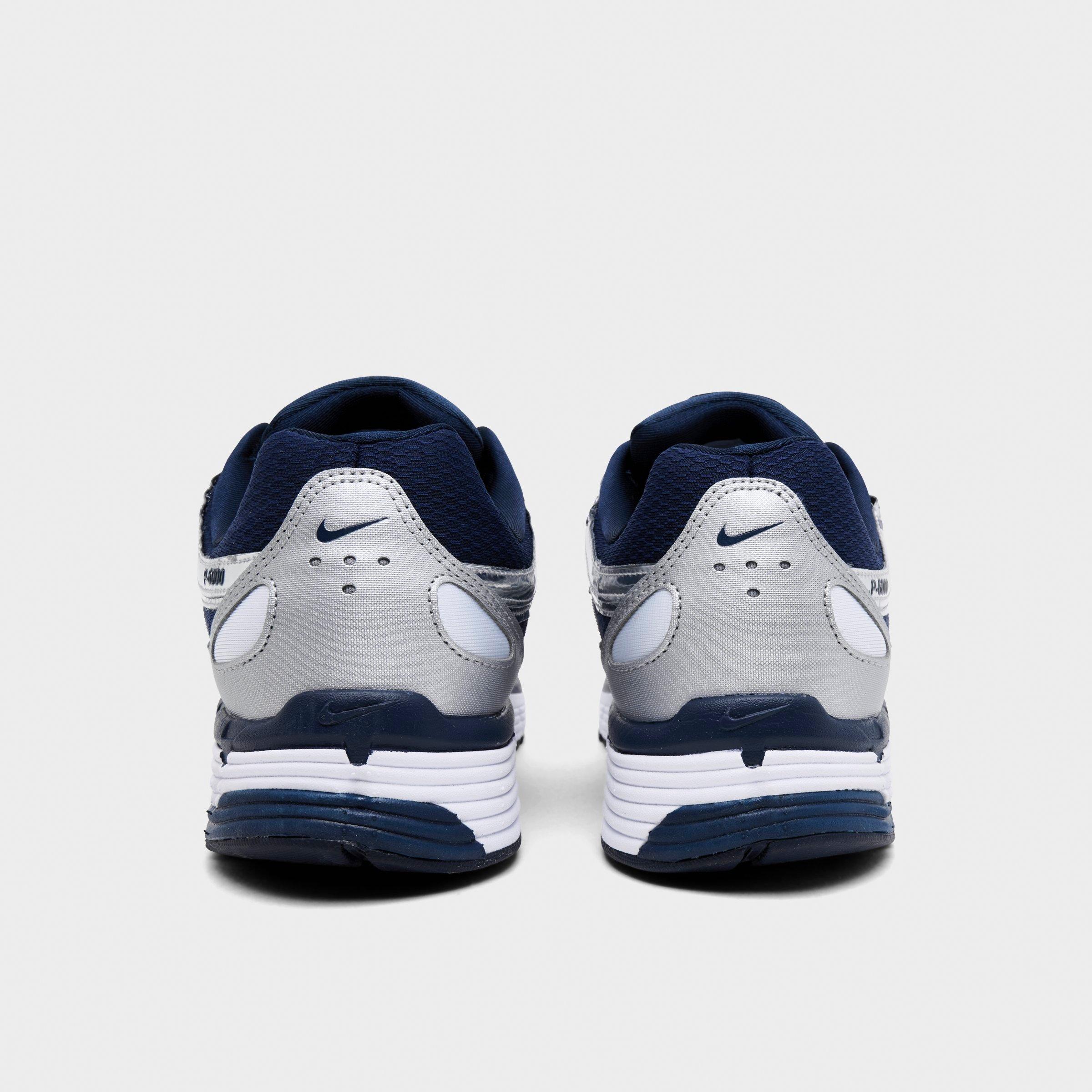 Men's Nithtke P-6000 Casual Shoes - Part 3 - Midnight Navy/Metallic Silver/White - Back view