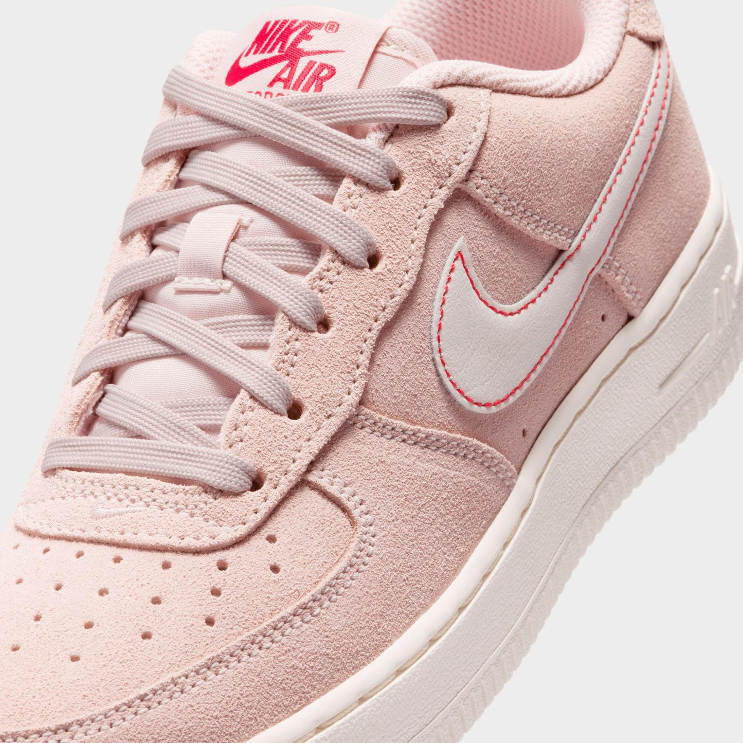 Big Kids' Nithtke Air Force 1 LV8 1 Casual Shoes - Silt Red/University Red/Sail - Detail shot