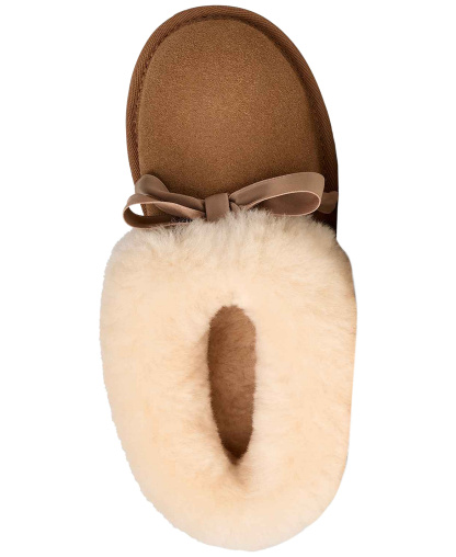 UGG® Kids' Bailey Bow Round Toe Slippers - Chestnut