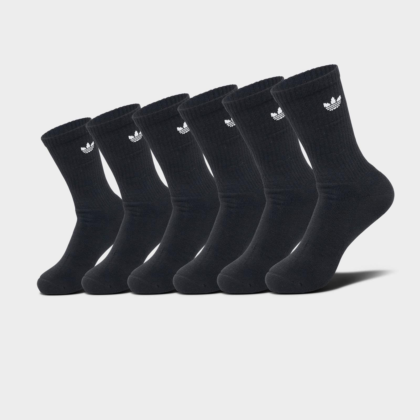 Women's adidas Originals Trefoil Cushion Crew Socks (6-Pack) - Black - view 1