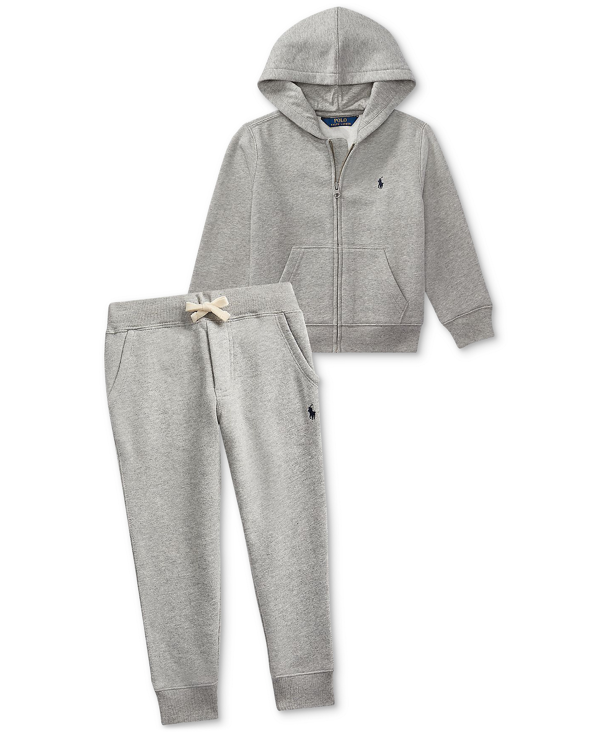Polo Ralph Lauren Boys' 2T-7 Cotton Fleece Hoodie - Dark Sport Heather