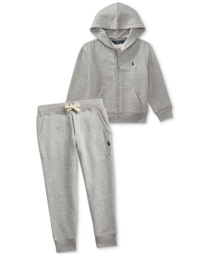 Polo Ralph Lauren Boys' 2T-7 Cotton Fleece Hoodie - Dark Sport Heather