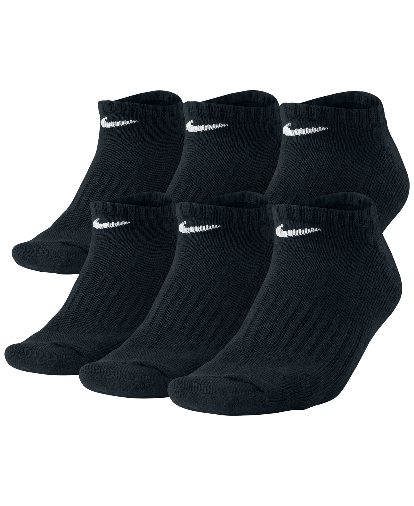 Nike Unisex Everyday Cushioned Training No-Show Socks, 6-Pack - Black