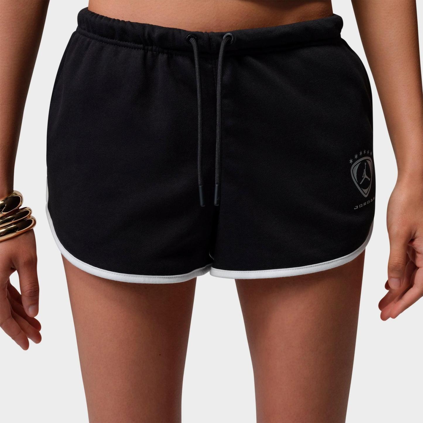 Women's Jordan Brooklyn Fleece Shorts - Black/White/Metallic Silver - view 3
