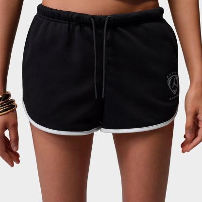 Women's Jordan Brooklyn Fleece Shorts - Black/White/Metallic Silver - view 3