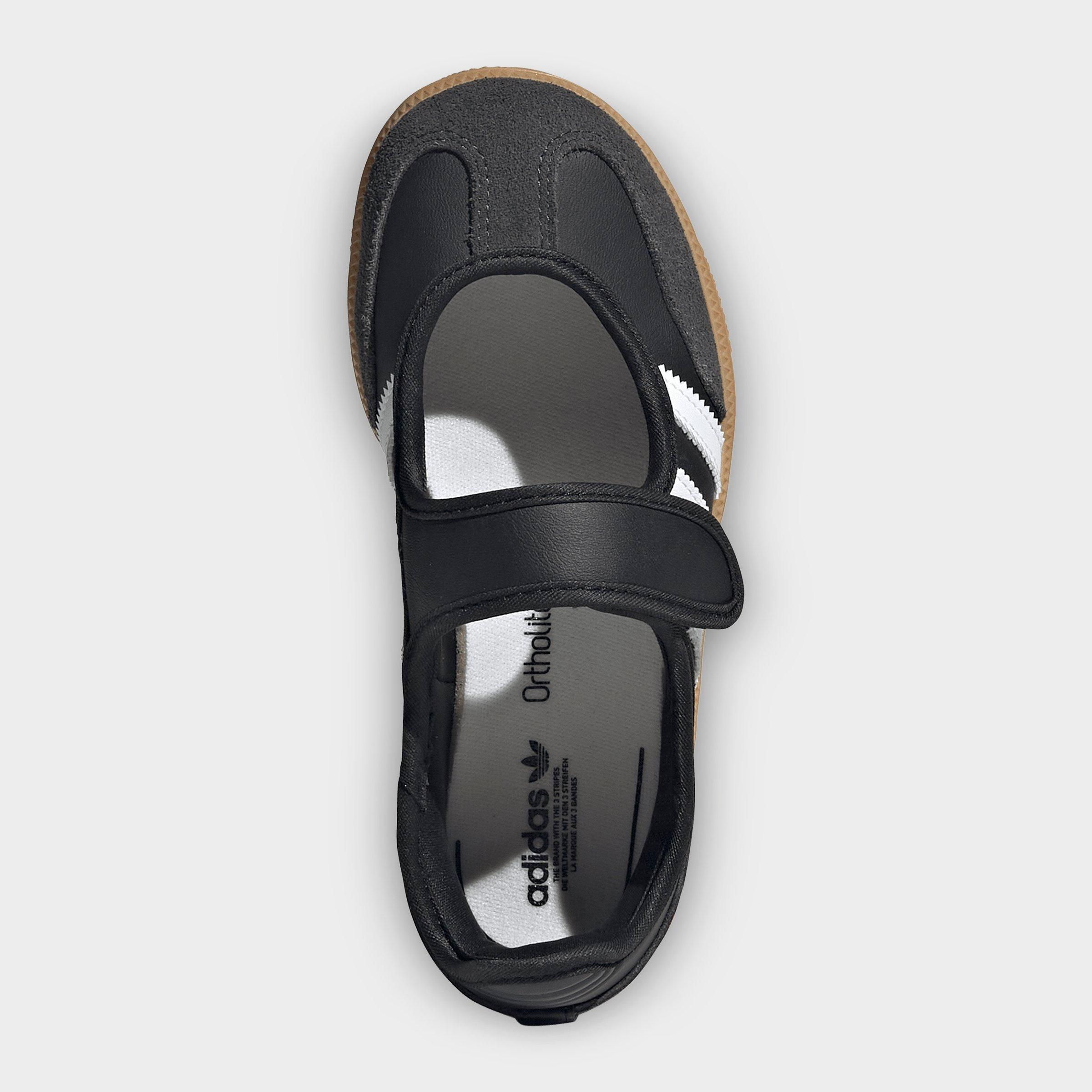 Girls' Little Kids' adidas Originals Samba Jane Casual Shoes - Core Black/Cloud White/Gum - Top view